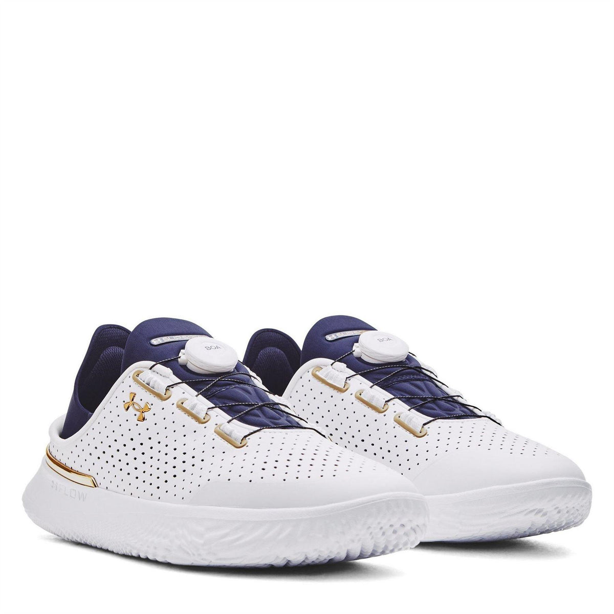 White-Gold - Pack Shot - Under Armour Mens SlipSpeed Trainers