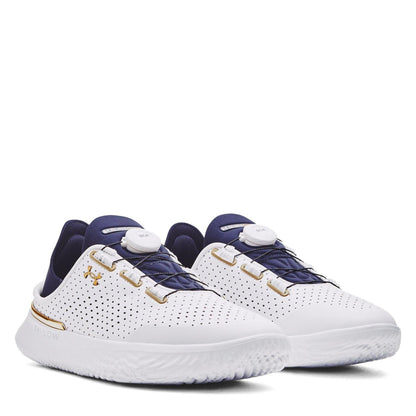 White-Gold - Pack Shot - Under Armour Mens SlipSpeed Trainers