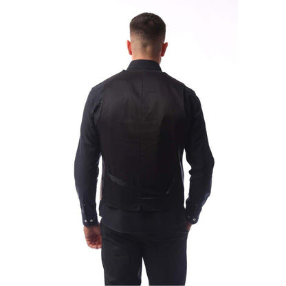 Pink - Back - Boss Mens Huge Tailored Waistcoat