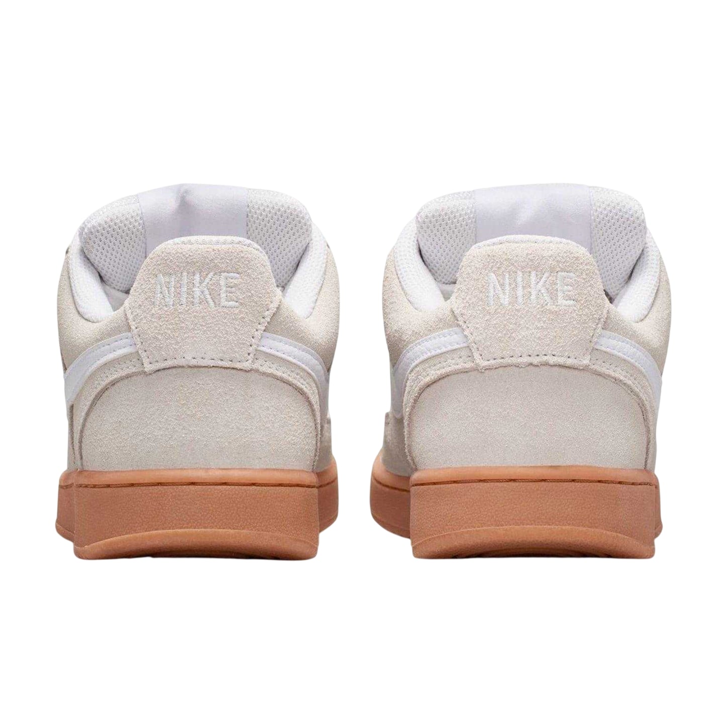 Off White-Gum - Back - Nike Mens Court Vision Suede Low Trainers