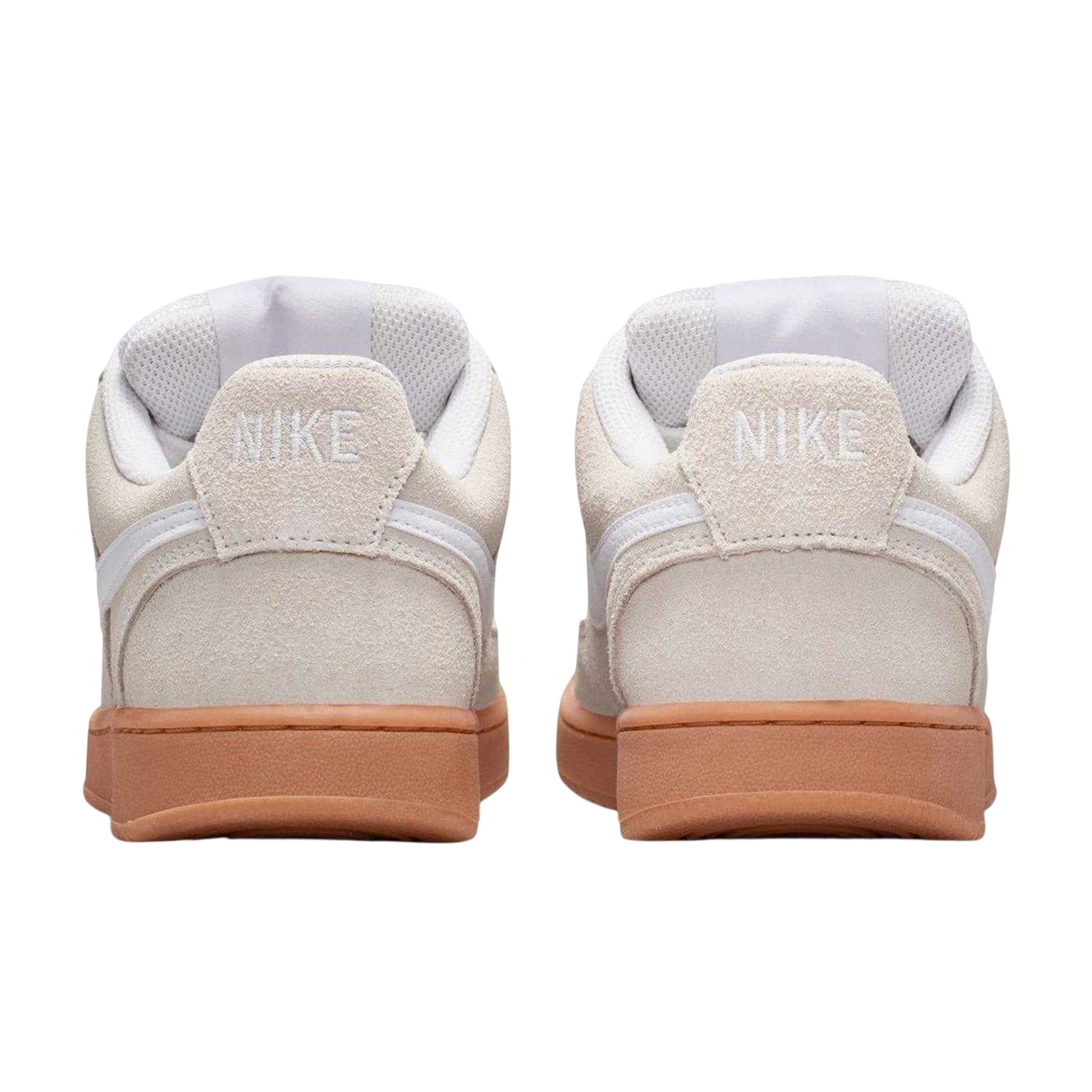 Off White-Gum - Back - Nike Mens Court Vision Suede Low Trainers
