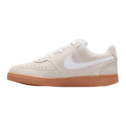 Off White-Gum - Side - Nike Mens Court Vision Suede Low Trainers