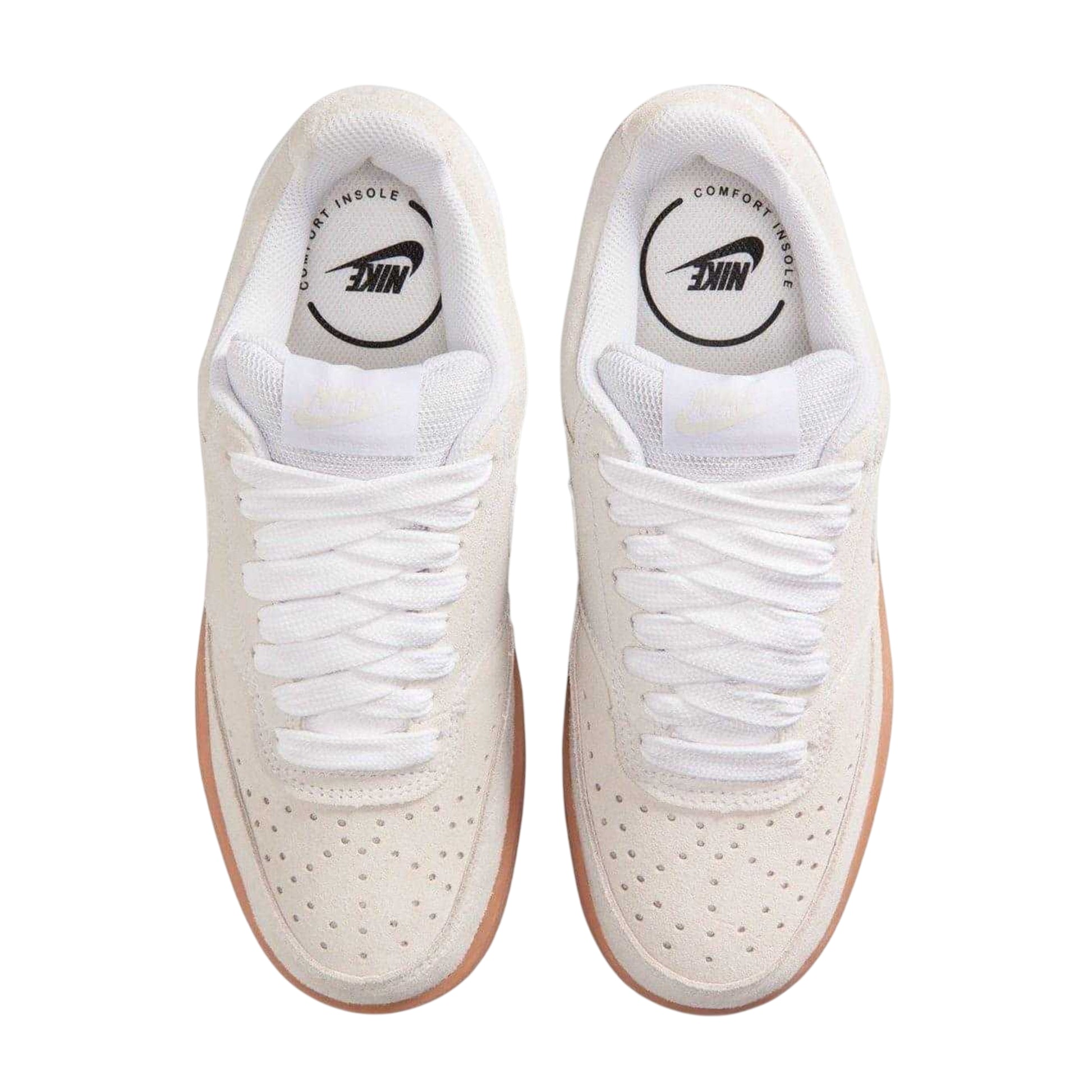 Off White-Gum - Lifestyle - Nike Mens Court Vision Suede Low Trainers