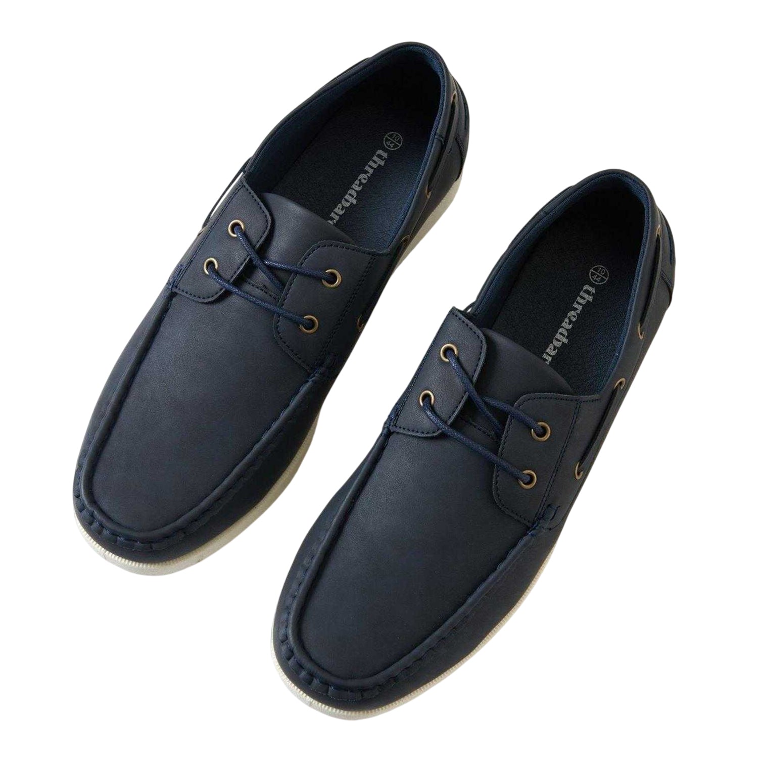Navy - Back - Threadbare Mens Archery Flat Boat Shoes