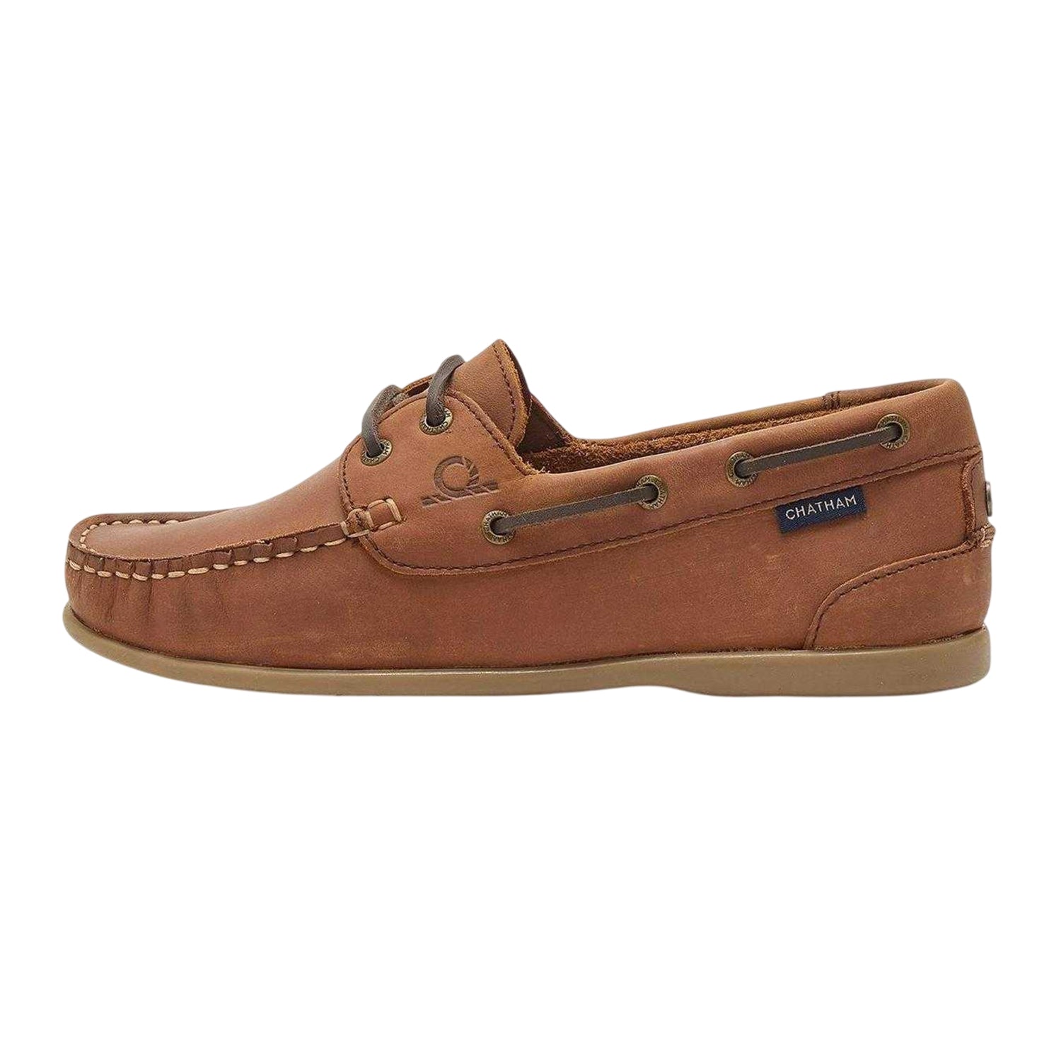 Dark Tan - Back - Chatham Womens-Ladies Leather Boat Shoes