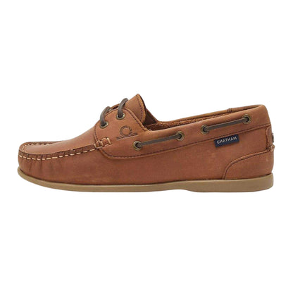 Dark Tan - Back - Chatham Womens-Ladies Leather Boat Shoes
