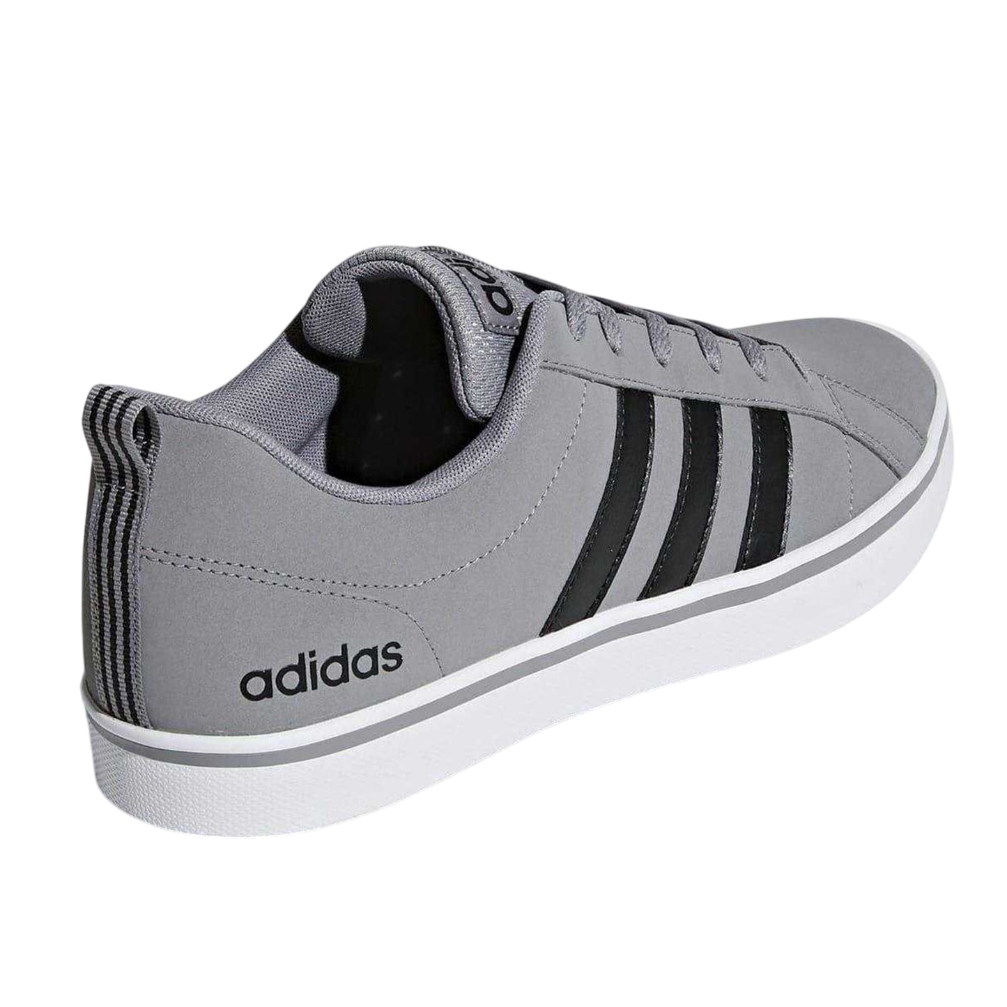 Grey-Black-White - Back - Adidas Mens VS Pace 3 Stripes Trainers