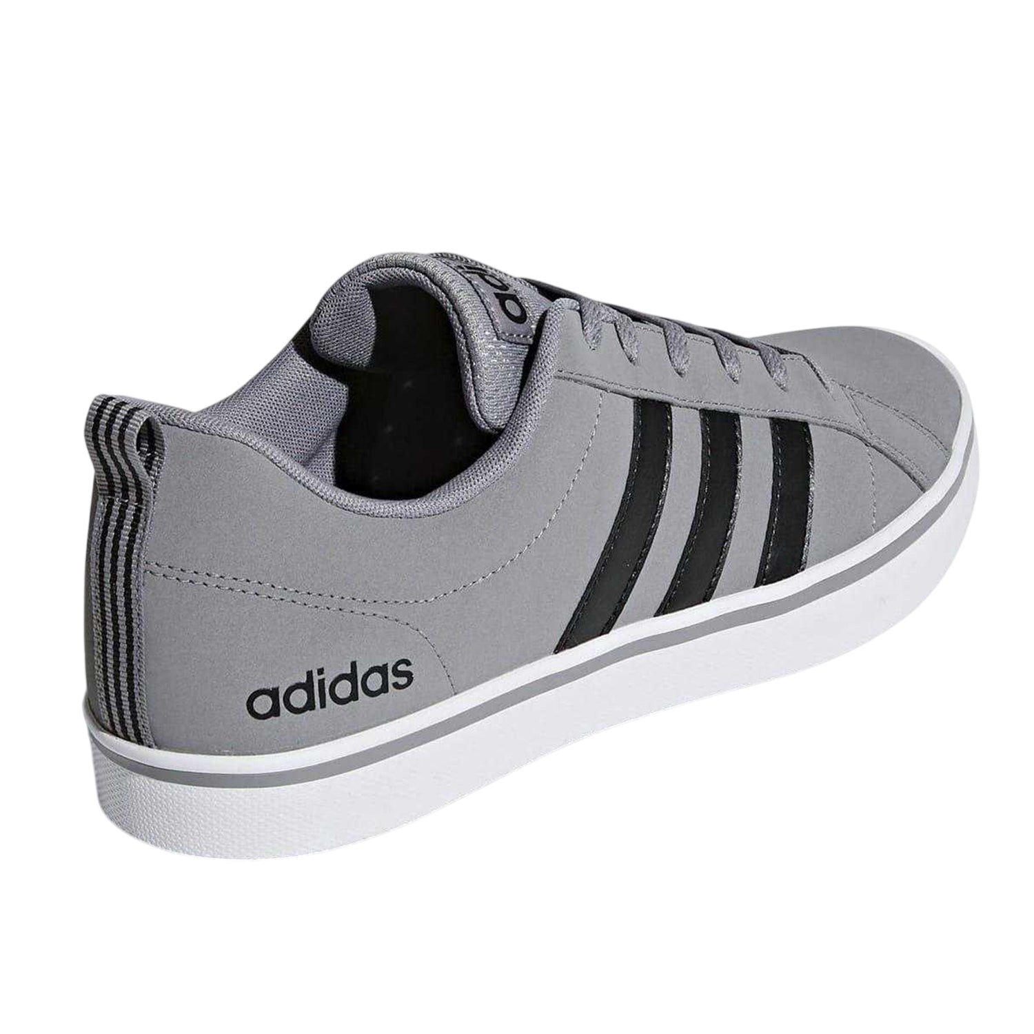 Grey-Black-White - Back - Adidas Mens VS Pace 3 Stripes Trainers