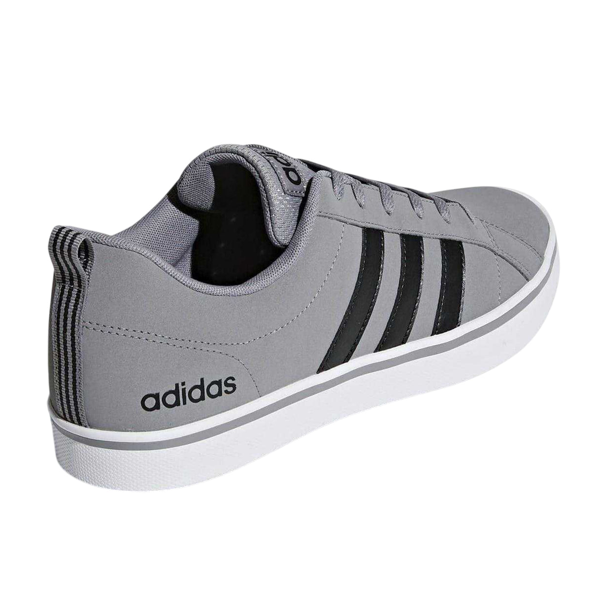 Grey-Black-White - Back - Adidas Mens VS Pace 3 Stripes Trainers
