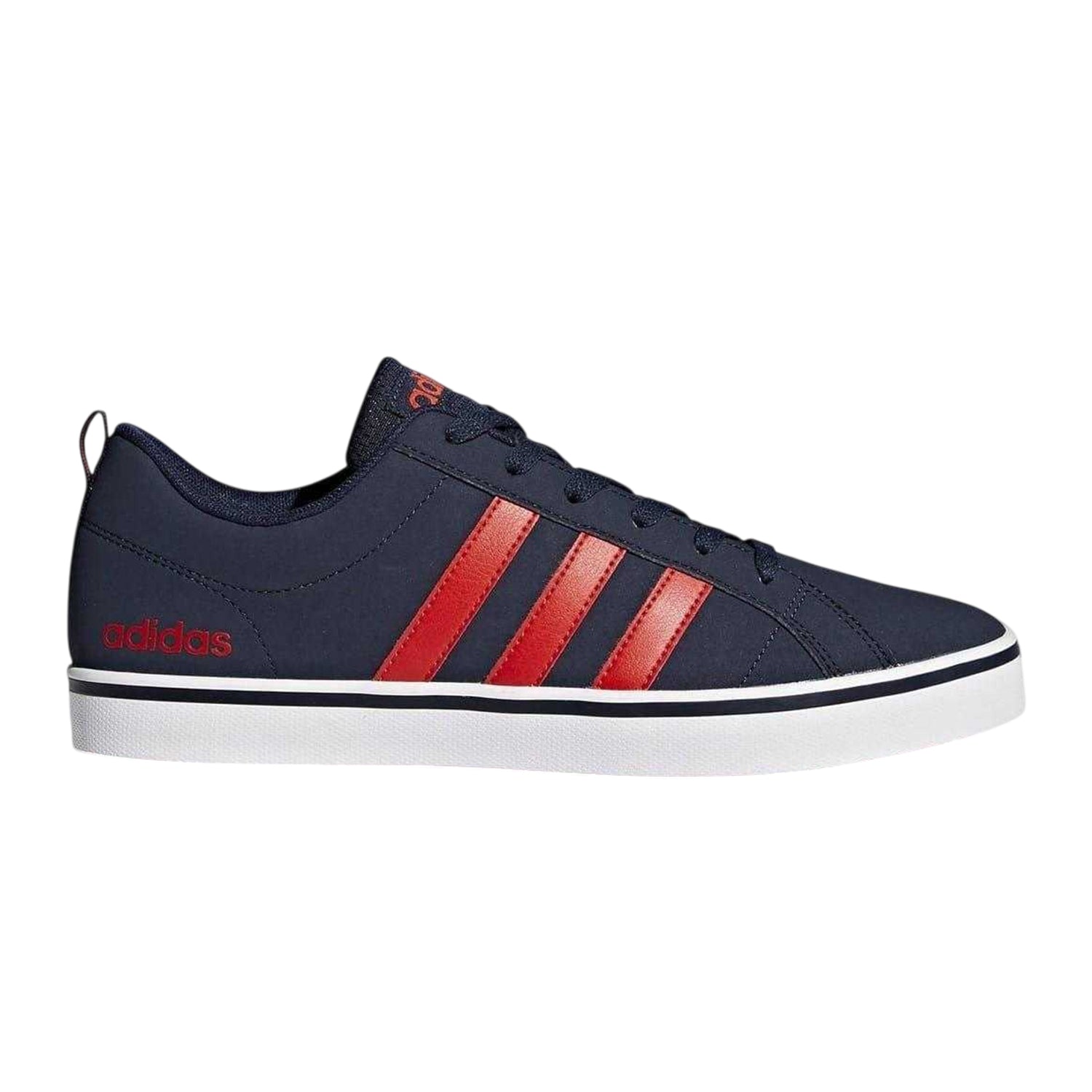 Navy-Red-White - Front - Adidas Mens VS Pace 3 Stripes Trainers