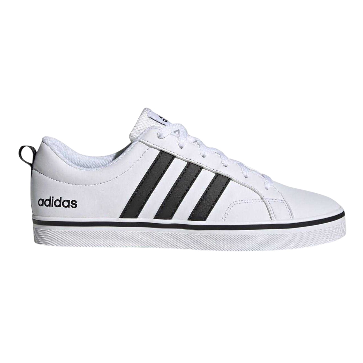 White-Black - Front - Adidas Mens VS Pace 3 Stripes Trainers