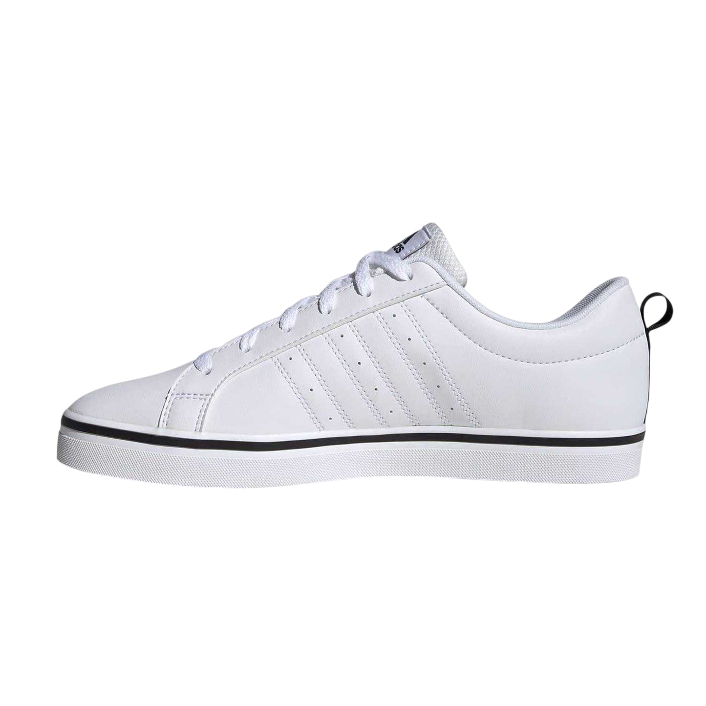 White-Black - Side - Adidas Mens VS Pace 3 Stripes Trainers
