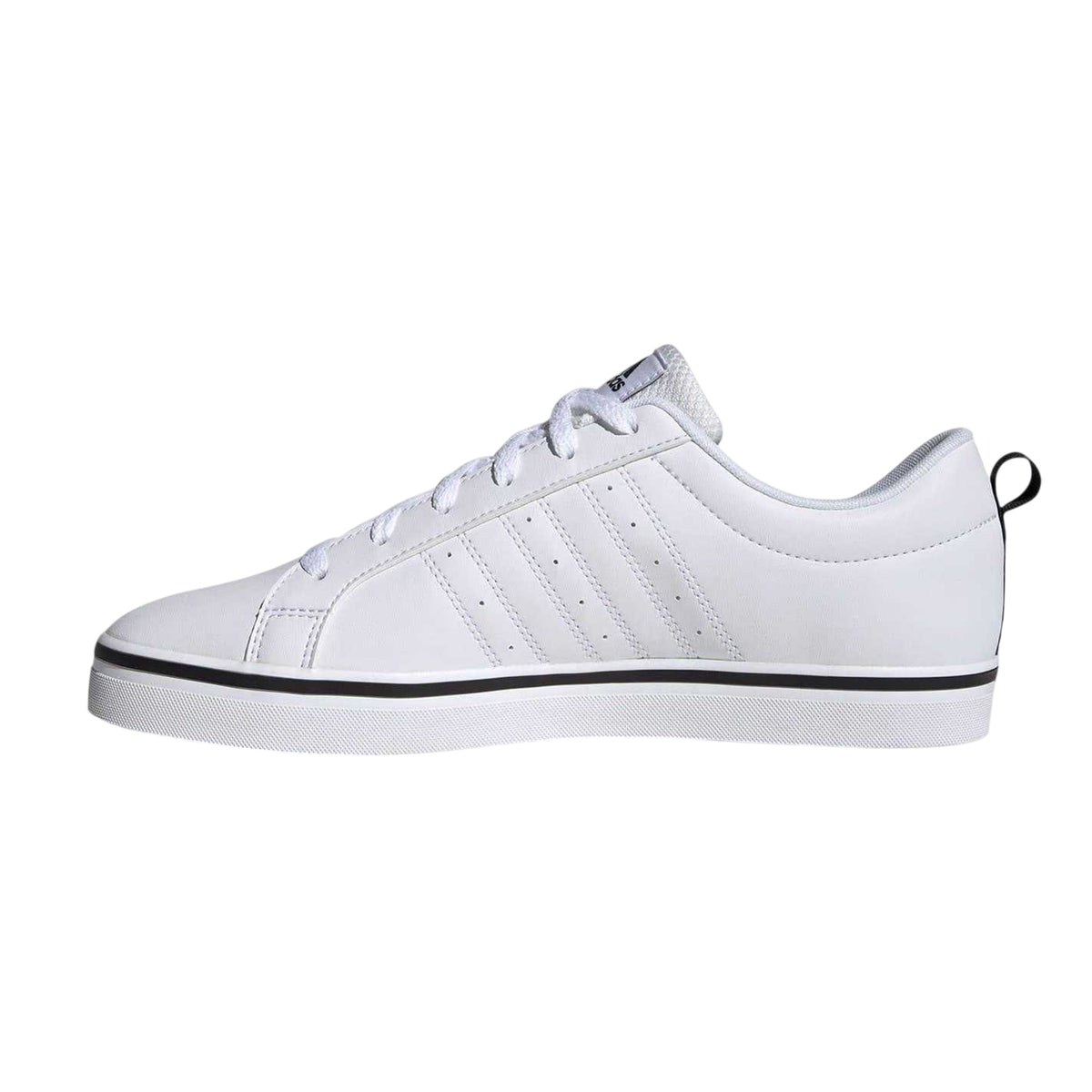 White-Black - Side - Adidas Mens VS Pace 3 Stripes Trainers