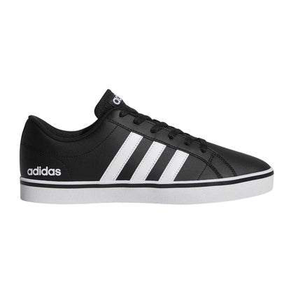 Black-White - Front - Adidas Mens VS Pace 3 Stripes Trainers