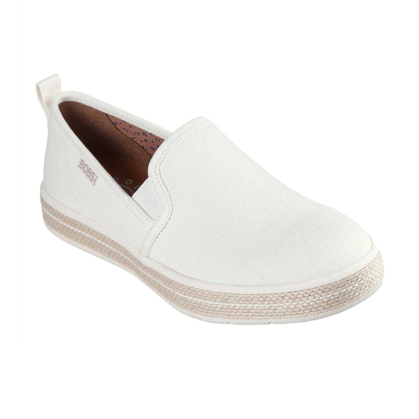 Off White - Front - Skechers Womens-Ladies Flexpadrill Canvas Espadrilles