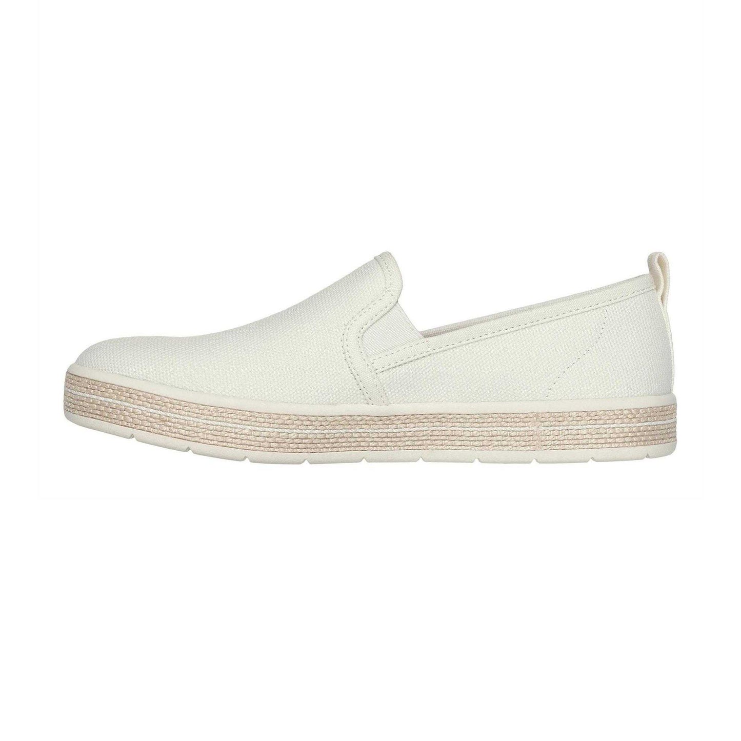 Off White - Back - Skechers Womens-Ladies Flexpadrill Canvas Espadrilles