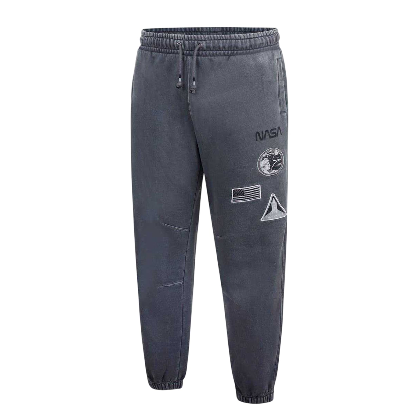 Grey - Side - NASA Mens Washed NASA Slim Joggers