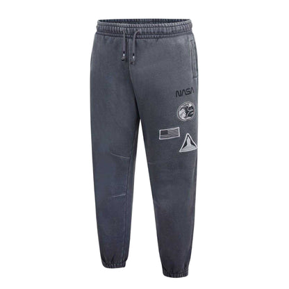Grey - Side - NASA Mens Washed NASA Slim Joggers