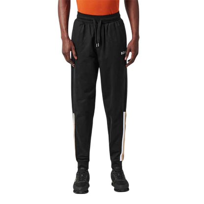 Black - Side - Boss Mens Iconic Vertical Stripe Joggers