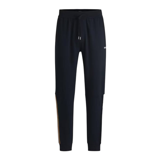 Navy - Front - Boss Mens Iconic Vertical Stripe Joggers