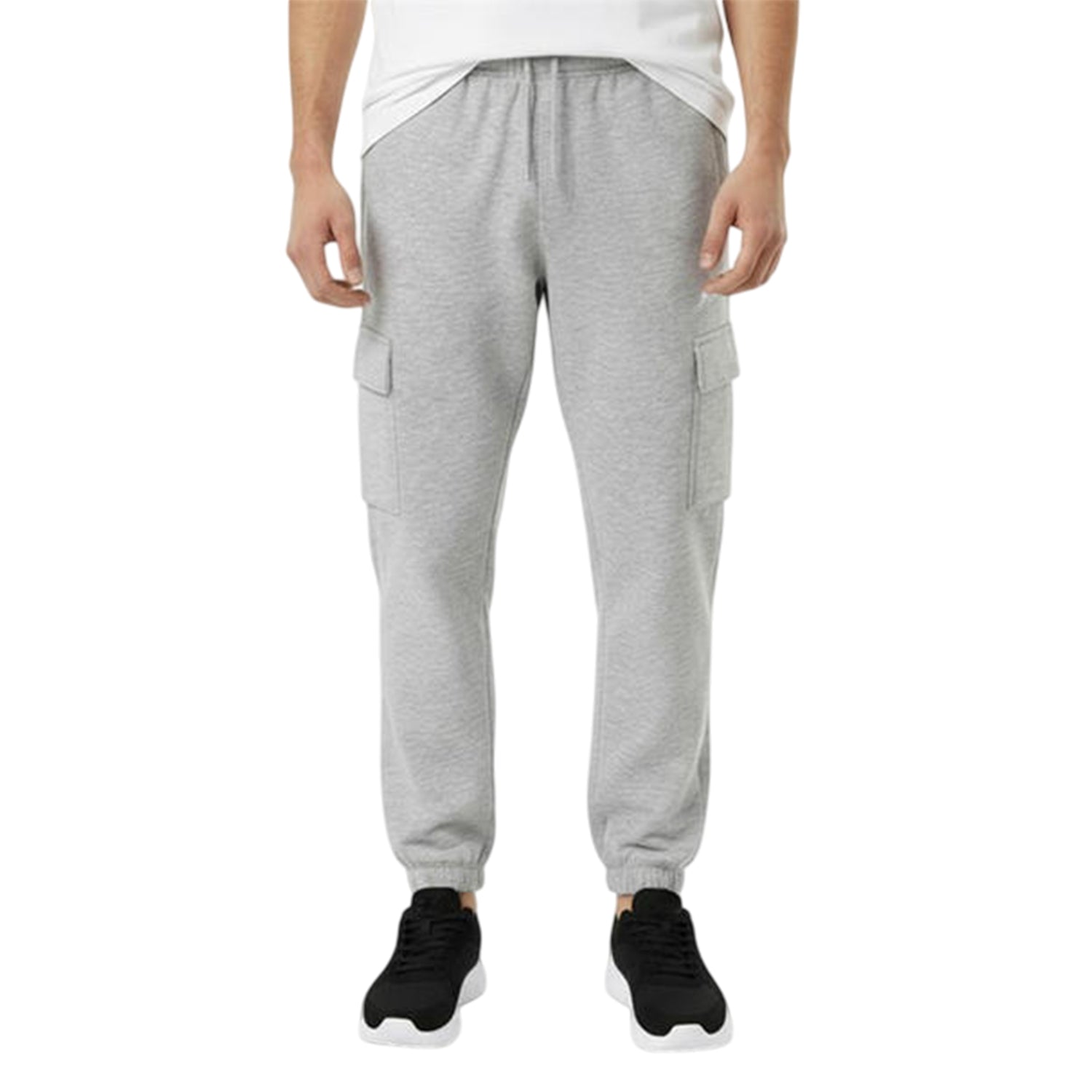 Grey - Side - Slazenger Mens Cargo Jogging Bottoms
