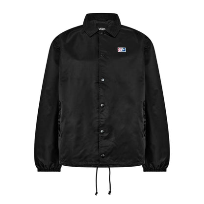 Black-White - Front - Vans Mens Torrey Coach Jacket