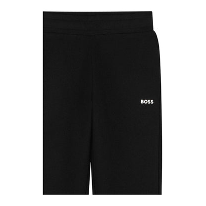 Black - Side - Boss Childrens-Kids Fleece Logo Logo Joggers
