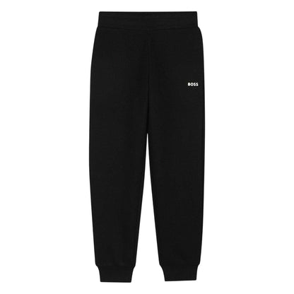 Black - Front - Boss Childrens-Kids Fleece Logo Logo Joggers