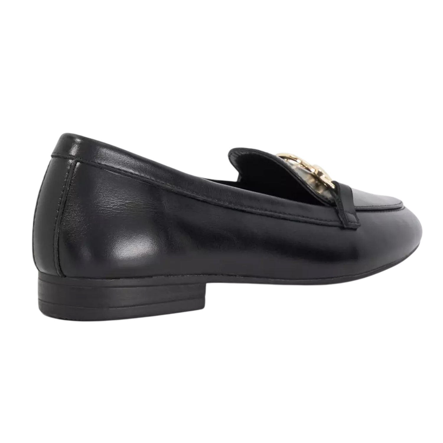 Black Patent - Back - Dune London Womens-Ladies Gladia Leather Snaffle Loafers