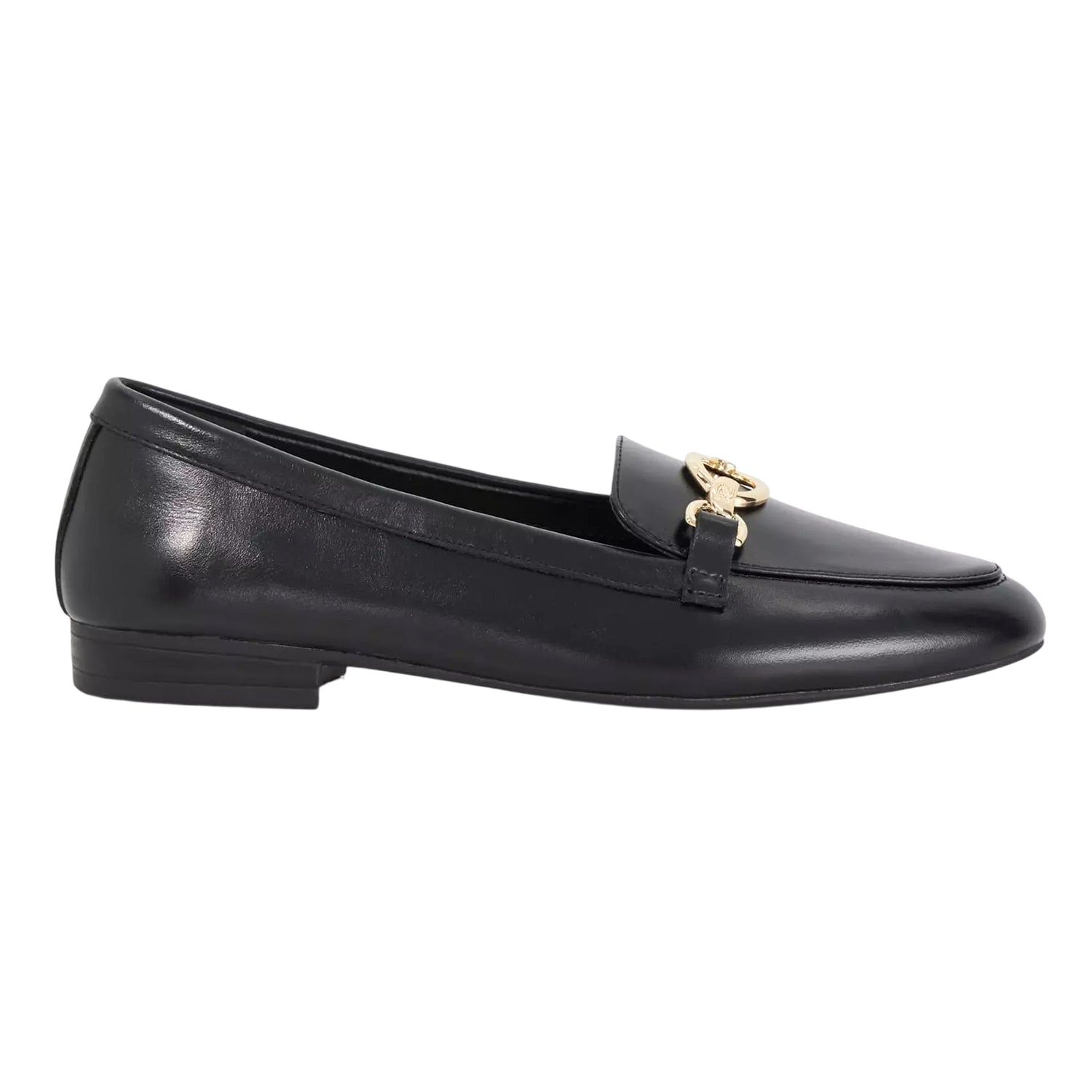Black Patent - Side - Dune London Womens-Ladies Gladia Leather Snaffle Loafers
