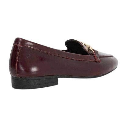 Burgundy - Back - Dune London Womens-Ladies Gladia Leather Snaffle Loafers