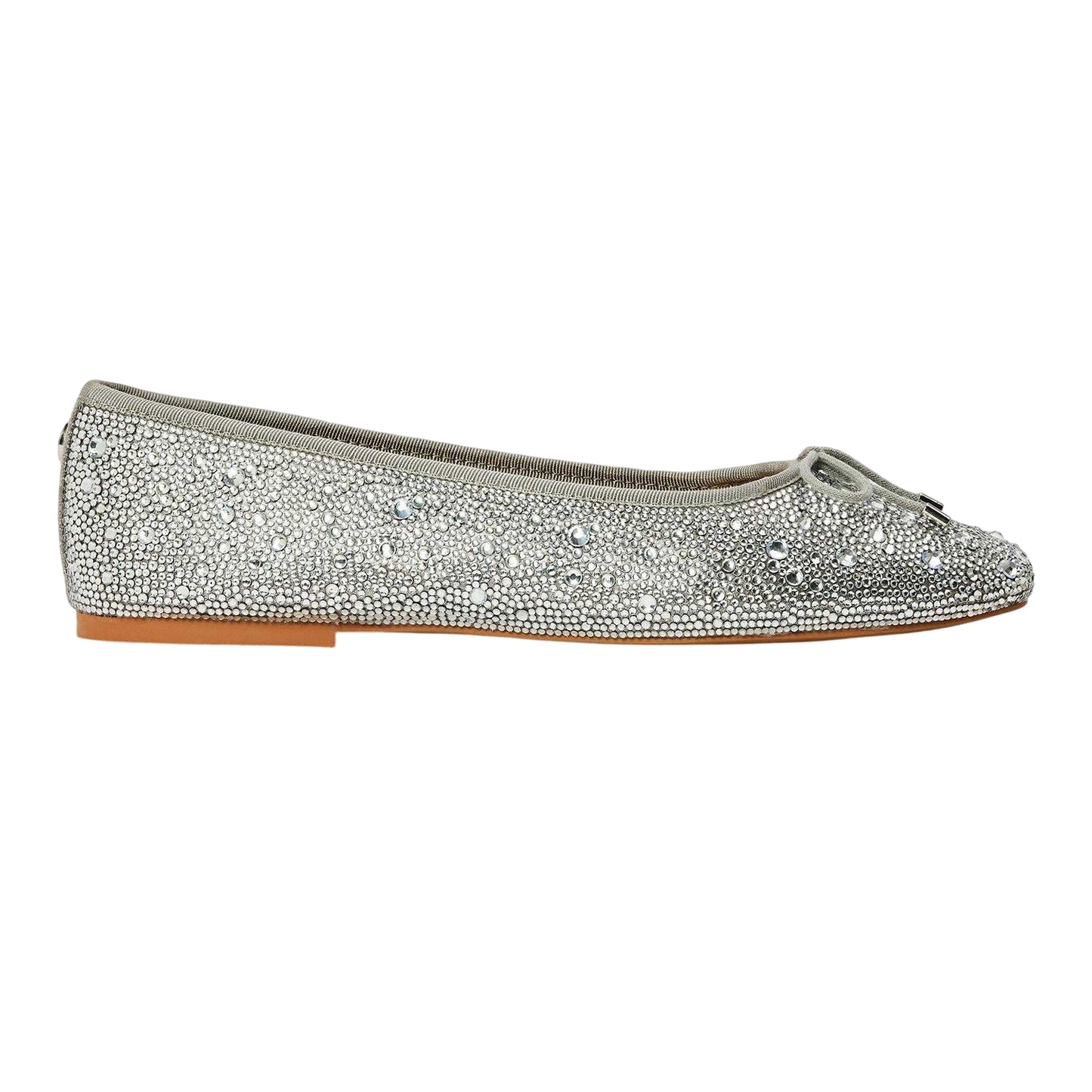 Silver - Front - Steve Madden Womens-Ladies Blossoms Metallic Ballet Flats