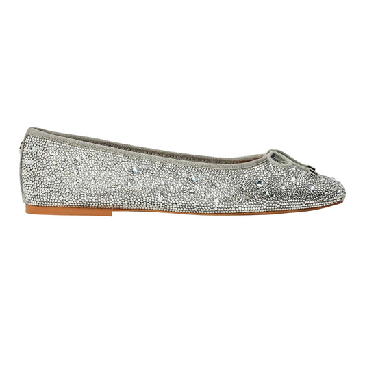 Silver - Front - Steve Madden Womens-Ladies Blossoms Metallic Ballet Flats