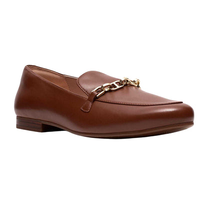 Tan - Front - Clarks Womens-Ladies Tamna Leather Loafers