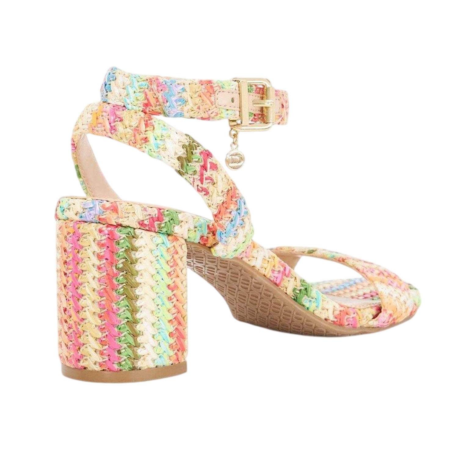 Multicoloured - Back - Dune London Womens-Ladies Lo Memee Woven Mid High Heel Sandals