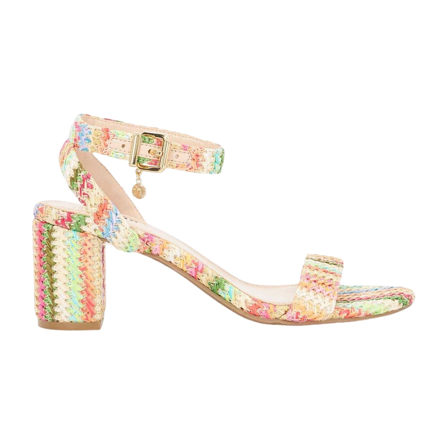 Multicoloured - Side - Dune London Womens-Ladies Lo Memee Woven Mid High Heel Sandals
