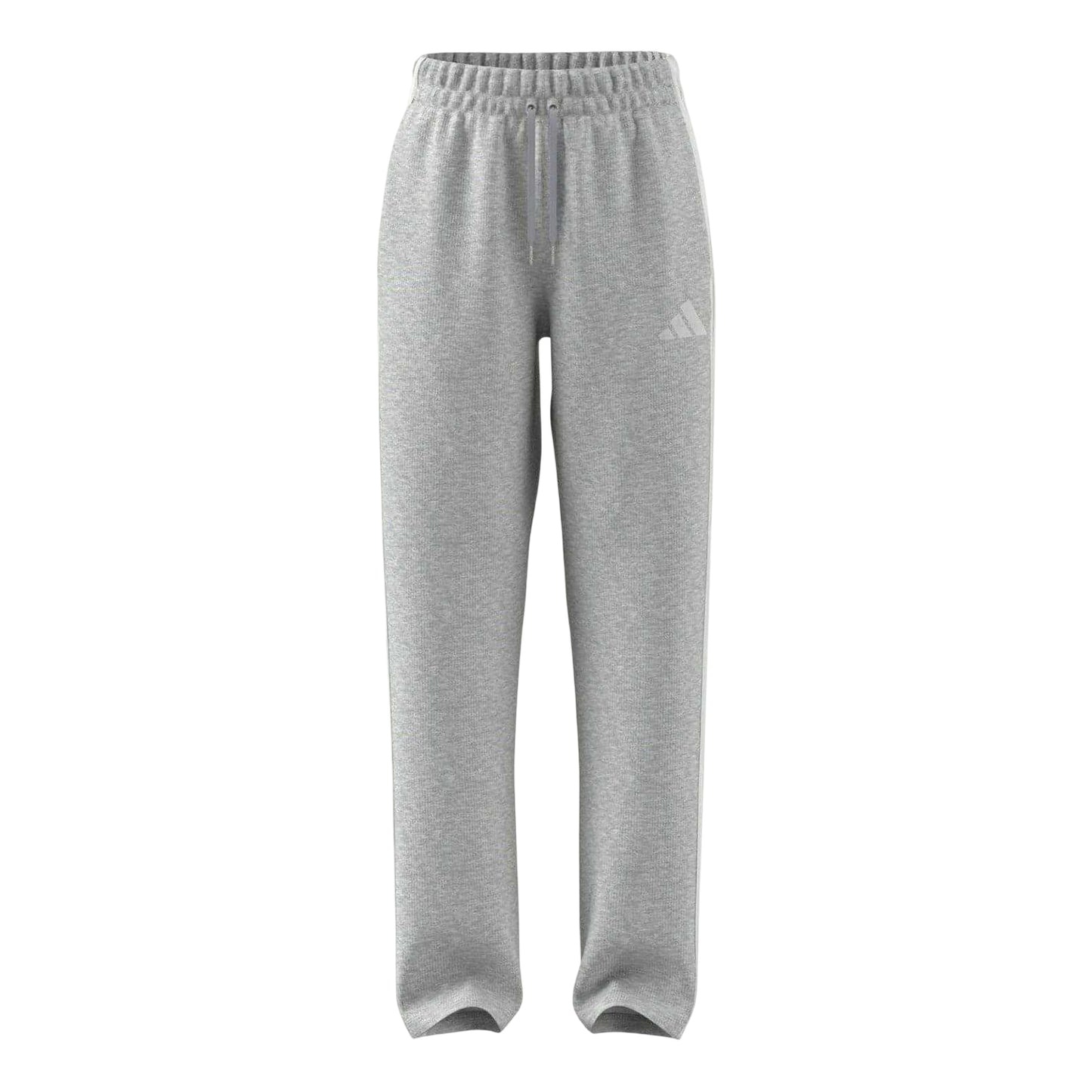 Medium Grey - Front - Adidas Womens-Ladies Essential French Terry 3 Stripes Jogging Bottoms