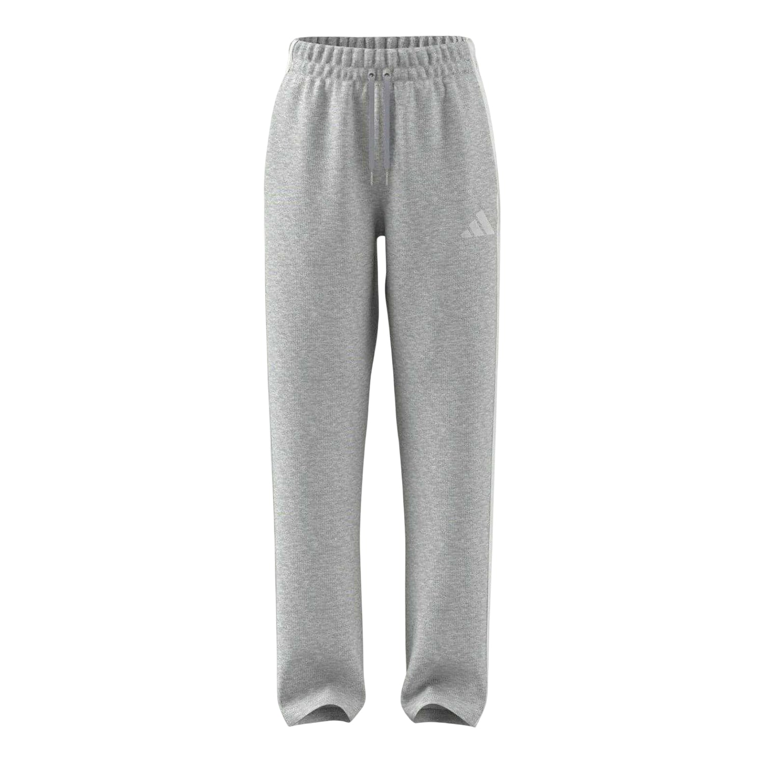Medium Grey - Front - Adidas Womens-Ladies Essential French Terry 3 Stripes Jogging Bottoms