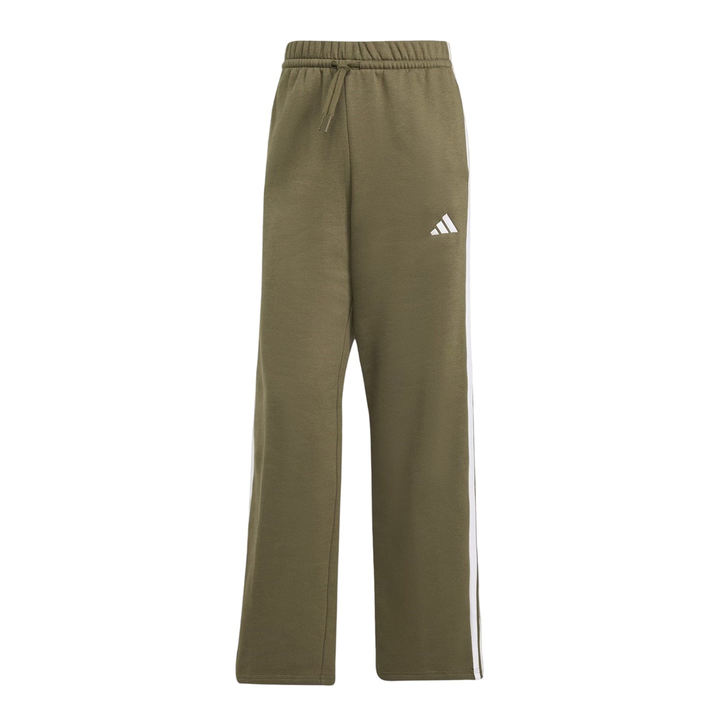 Olive - Front - Adidas Womens-Ladies Essential French Terry 3 Stripes Jogging Bottoms