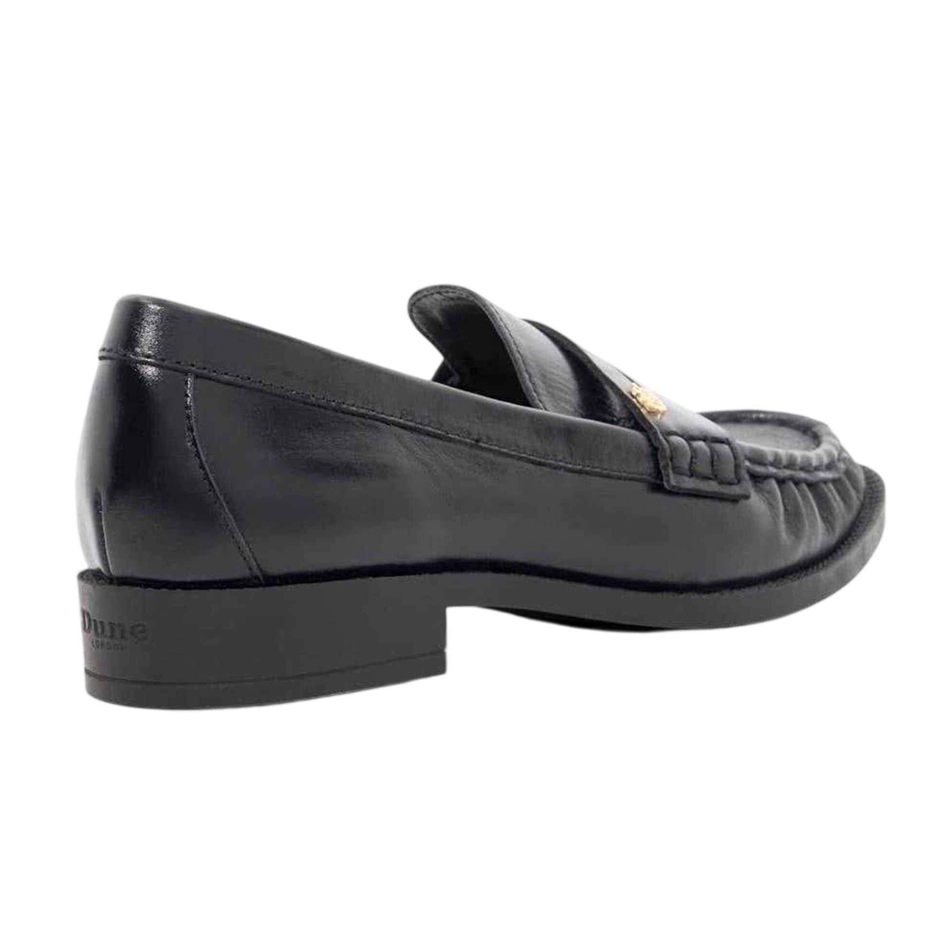 Black - Back - Dune London Womens-Ladies Galex Leather Penny Loafers