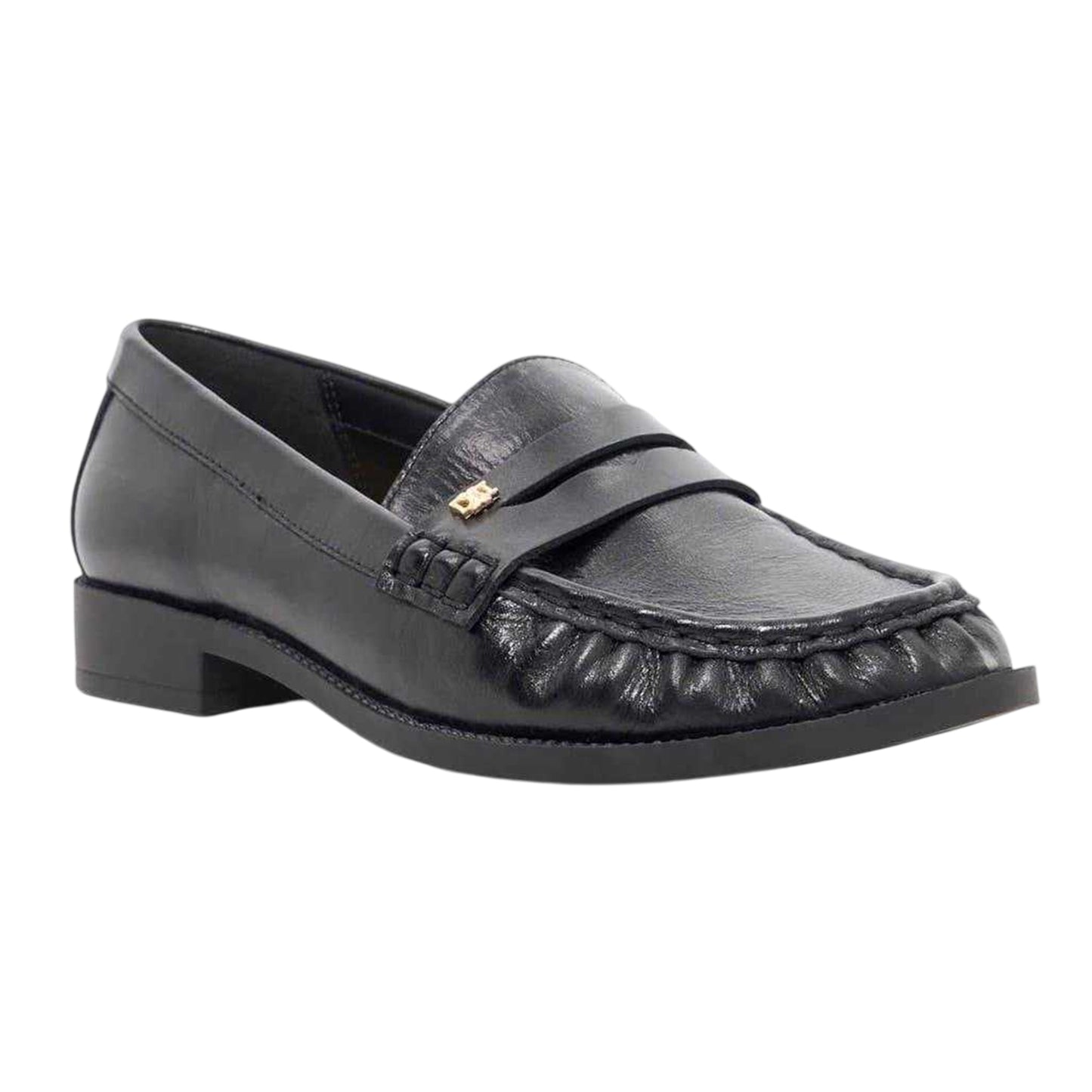 Black - Side - Dune London Womens-Ladies Galex Leather Penny Loafers
