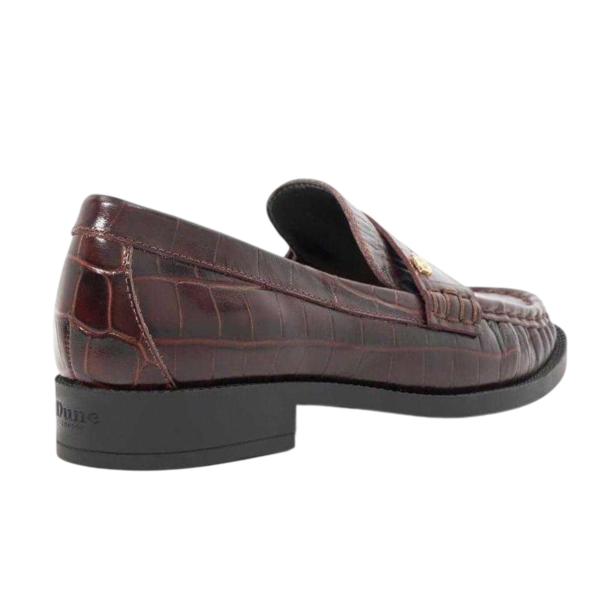 Brown - Back - Dune London Womens-Ladies Galex Leather Penny Loafers