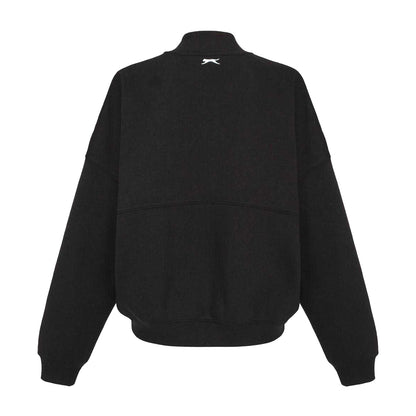 Black - Back - Slazenger Womens-Ladies Polycotton Oversized Bomber Jacket