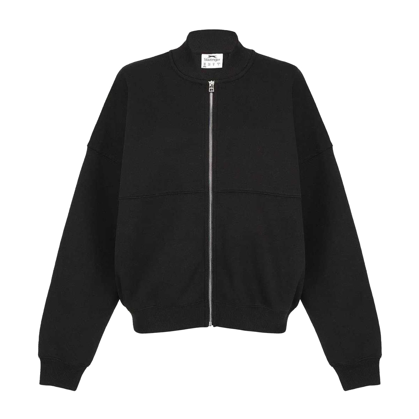 Black - Front - Slazenger Womens-Ladies Polycotton Oversized Bomber Jacket