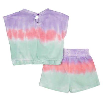 Multicoloured - Back - Reebok Toddler Tie Dye Top & Shorts Set