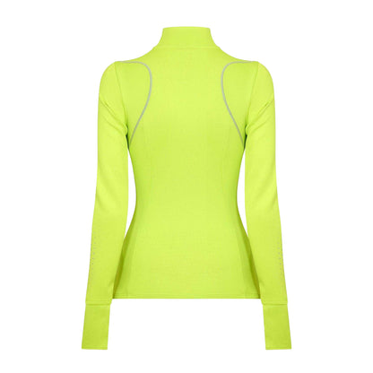 Silver - Back - Nike Womens-Ladies Swift Jersey Quarter Zip Top