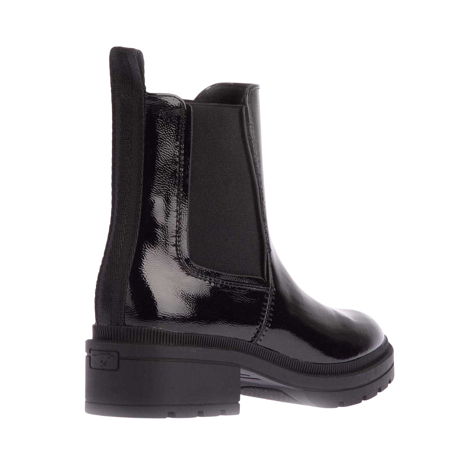 Black - Back - Rocket Dog Womens-Ladies Iggie Patent Leather Block Heel Chelsea Boots