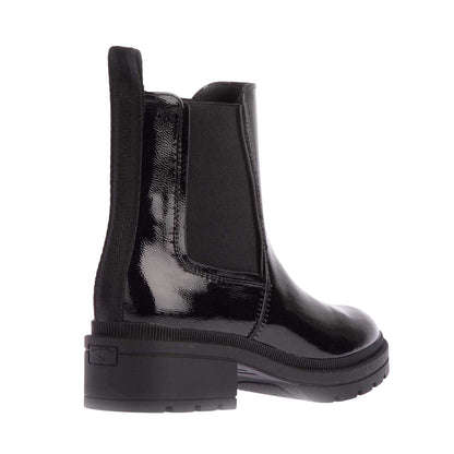 Black - Back - Rocket Dog Womens-Ladies Iggie Patent Leather Block Heel Chelsea Boots