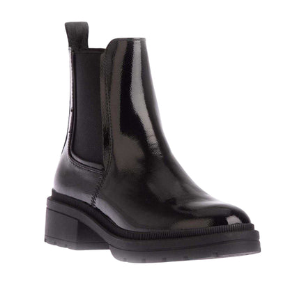 Black - Front - Rocket Dog Womens-Ladies Iggie Patent Leather Block Heel Chelsea Boots