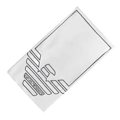 White - Back - Emporio Armani EA7 Woven Beach Towel